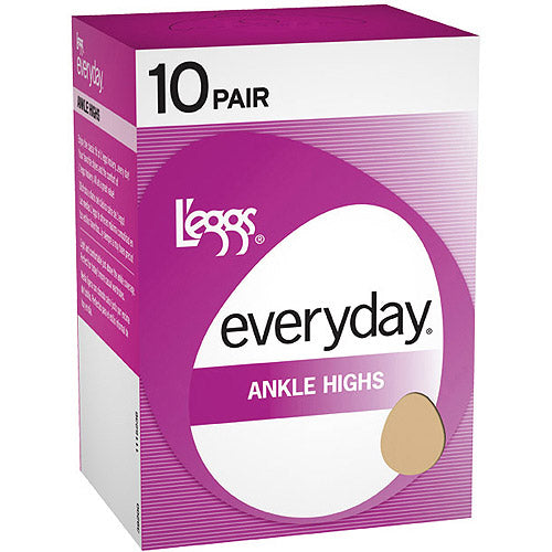L'eggs Women's Everyday Ankle High 10-Pair