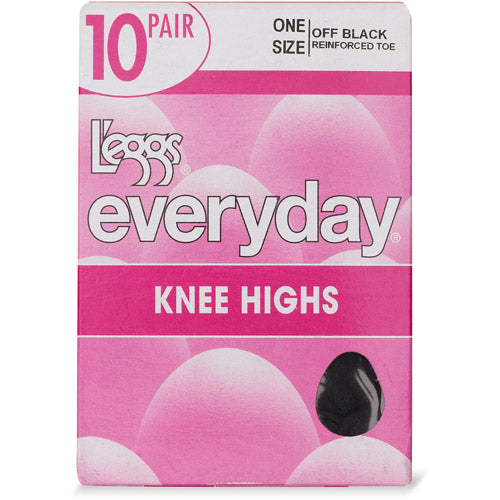 L'eggs Everyday Knee Highs Sandal Toe 10 Pair