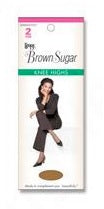 L'eggs Brown Sugar Knee Highs Sandal Toe 2 Pair