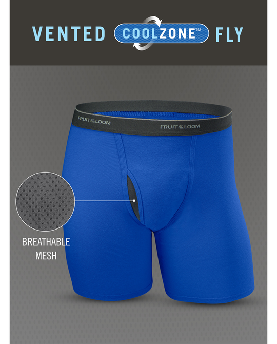Fruit Of The Loom Mens Coolzone Short Leg Boxer Briefs 5 Pack
