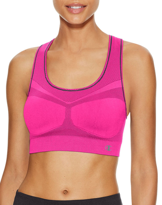 Champion Double Dry Women's Seamless Racer-Back Medium Control Sports Bra
