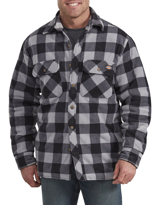 Dickies Mens Relaxed Fit Icon Micro Fleece Quilted Shirt Jacket