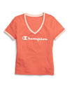 Champion Womens Heritage V-Neck Ringer Tee