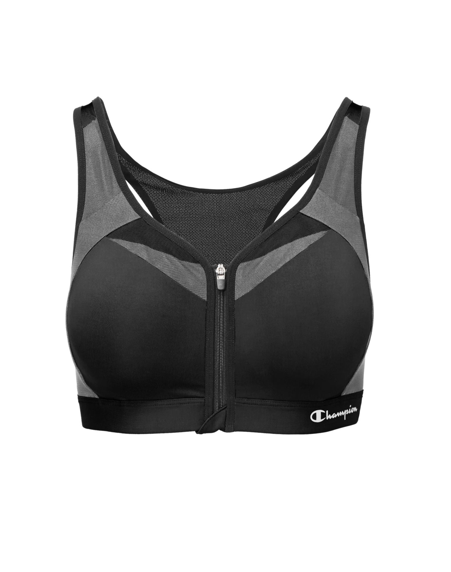 Champion zip front sports bra deals