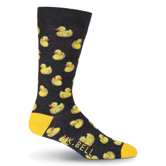 K. Bell Mens Rubber Ducks Crew Socks