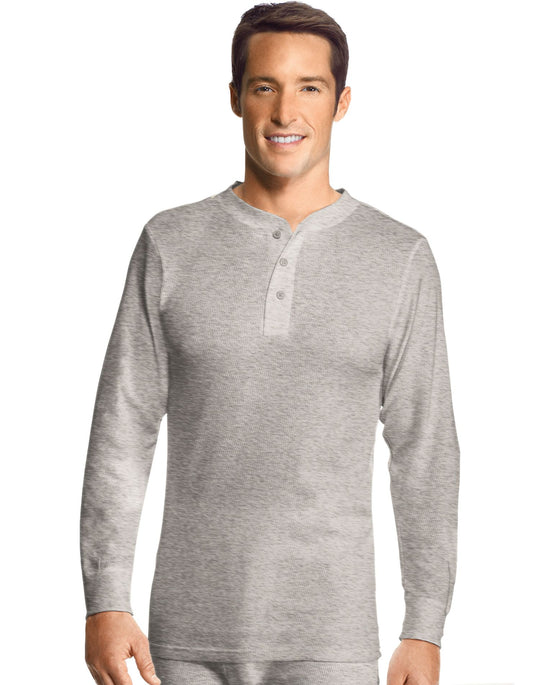 Hanes X-Temp Men`s Thermal Henley