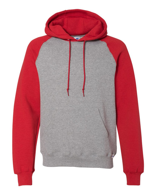Russell Athletic Dri Power Colorblock Raglan Hooded Sweatshirt, XL