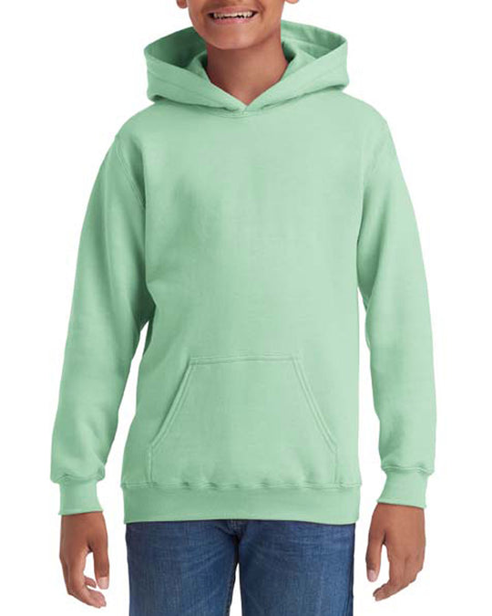 Gildan Youth Heavy Blend Hooded Sweatshirt, XS, Heather Sport Dark Navy