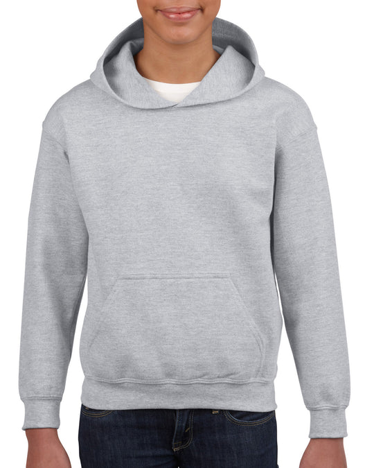 Gildan Youth Heavy Blend Hooded Sweatshirt, XS, Heather Sport Dark Navy