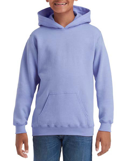 Gildan Youth Heavy Blend Hooded Sweatshirt, XS, Heather Sport Dark Navy