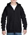 Gildan Youth Heavy Blend Full Zip Hooded Sweatshirt, S, Red