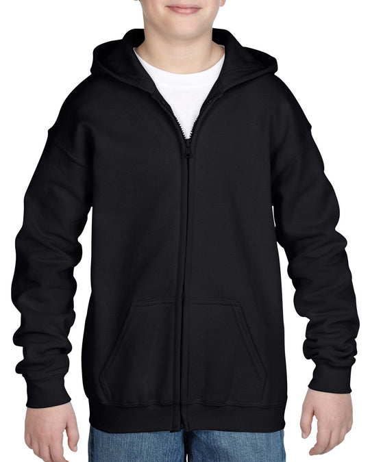 Gildan Youth Heavy Blend Full Zip Hooded Sweatshirt, S, Red