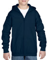 Gildan Youth Heavy Blend Full Zip Hooded Sweatshirt, S, Red