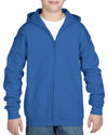 Gildan Youth Heavy Blend Full Zip Hooded Sweatshirt, S, Red