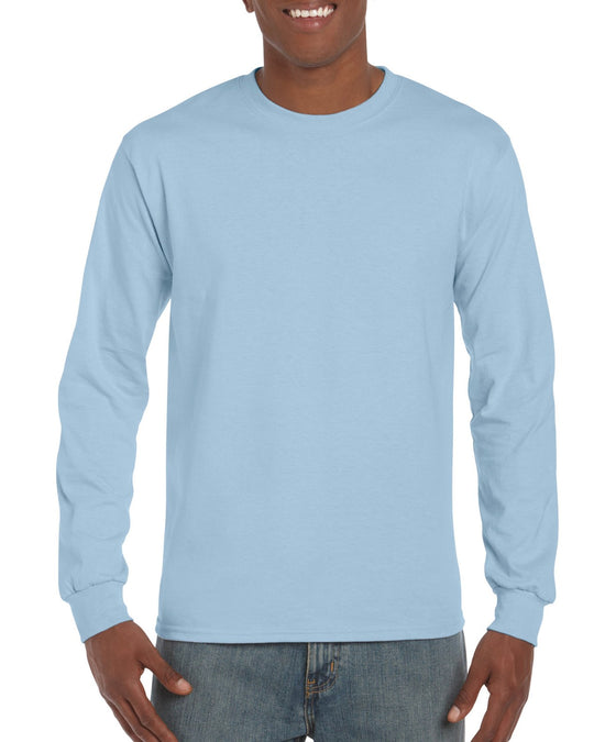 Gildan Mens Ultra Cotton Long Sleeve T-Shirt, XL, Sport Grey