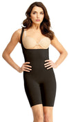 SlimMe By MeMoi womens Basic Control Braless Bodysuit with Thigh Shaper