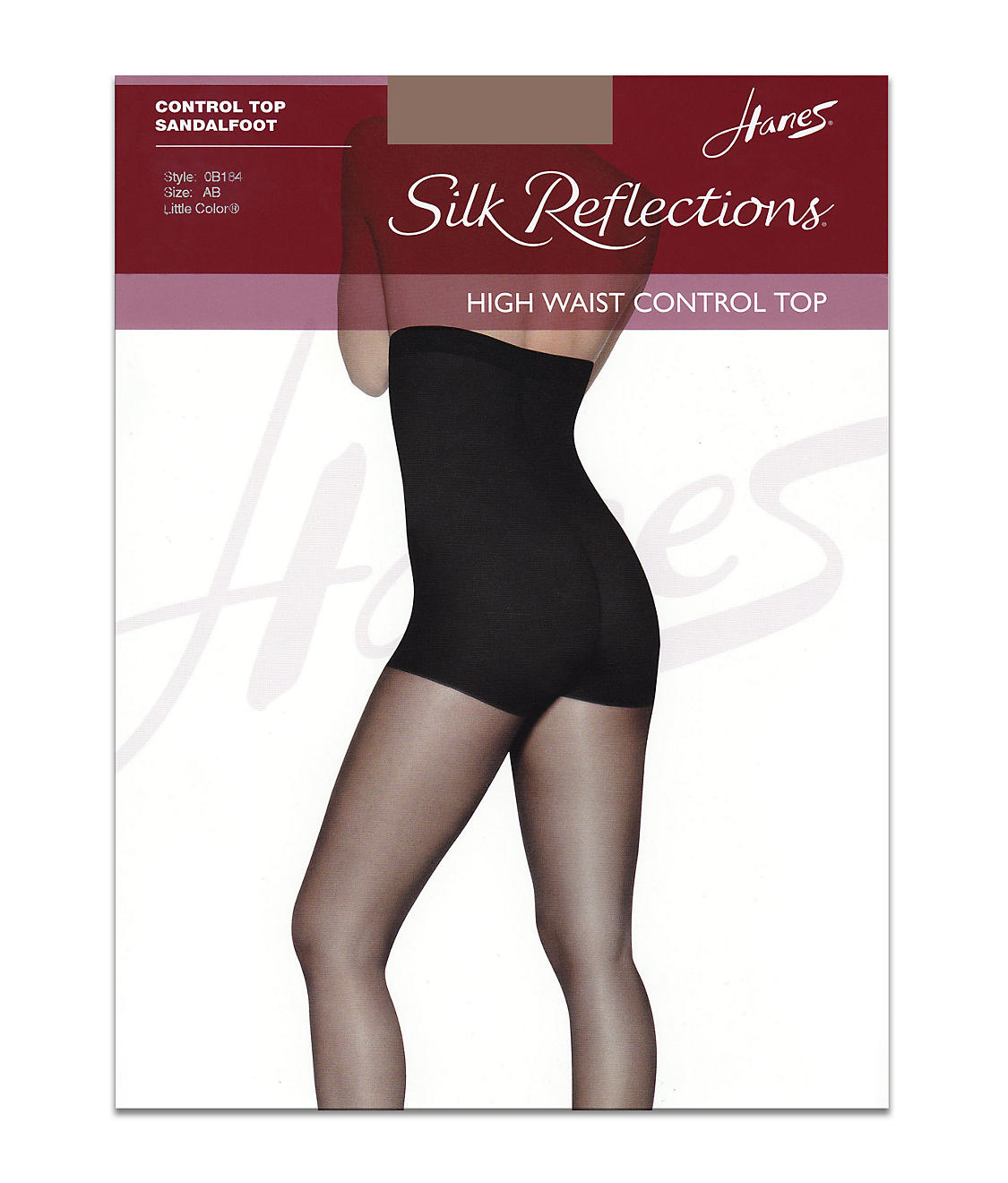 0B184 - Hanes Silk Reflections High Waist Control Top Pantyhose 1 Pair Pack