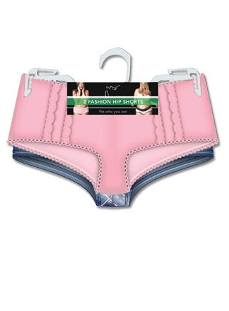 JMS Microfiber with Linear Lace/Mesh Insert Hipshorts 2 Pair