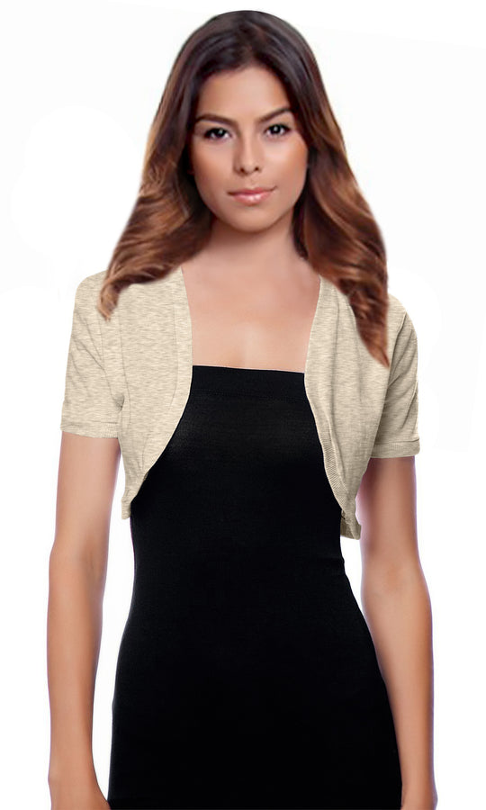 Short Sleeve Open Shrug Basic Bolero