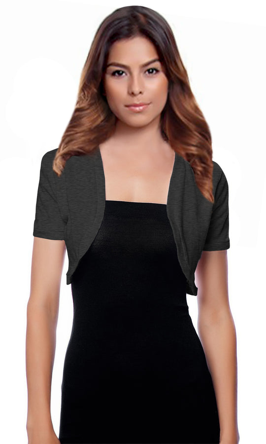 Short Sleeve Open Shrug Basic Bolero