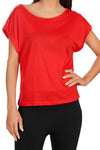 Womens Basic Casual Cap Short Sleeve Loose Fit Crew Neck Tee Shirt