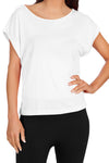 Womens Basic Casual Cap Short Sleeve Loose Fit Crew Neck Tee Shirt