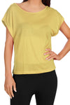 Womens Basic Casual Cap Short Sleeve Loose Fit Crew Neck Tee Shirt