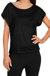 Womens Basic Casual Cap Short Sleeve Loose Fit Crew Neck Tee Shirt