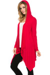 Womens Open Drape Cardigan With Long Sleeves and Hooded