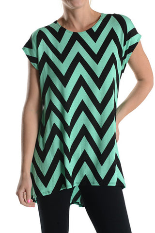 Colorful Striped High & Low Loose Fit Tunic Top