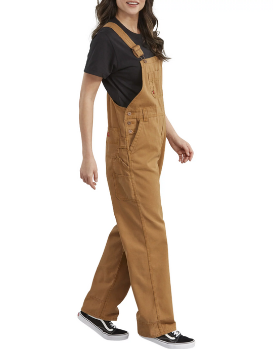 Dickies Womens Relaxed Fit Straight Leg Bib Overalls