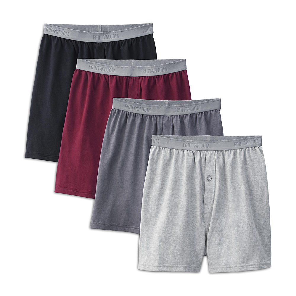 FTL JC4P722 Fruit of the Loom Premium Men s 4 Pack Premium Cotton Knit Boxers