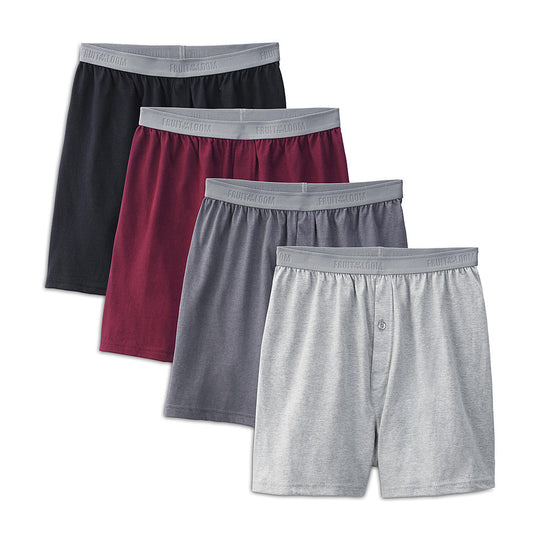 Fruit of the Loom Premium Men’s 4 Pack Premium Cotton Knit Boxers